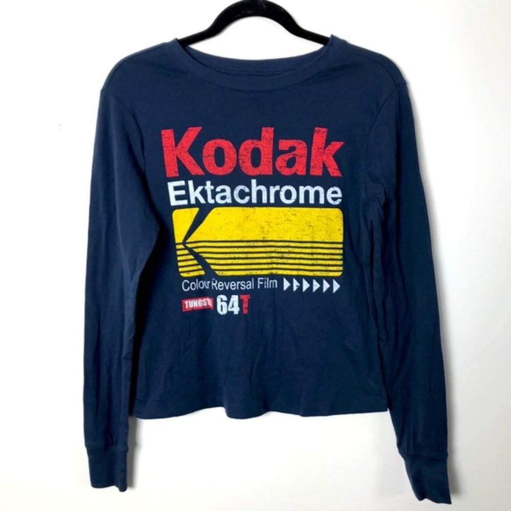 Kodak Ektachrome Long Sleeve Tee - Navy and Yellow